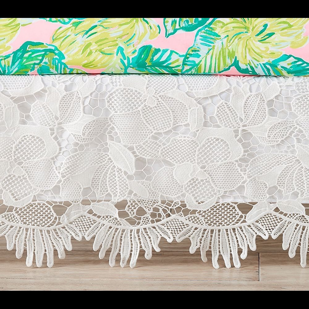 Lilly Pulitzer White Eyelet Crib Skirt